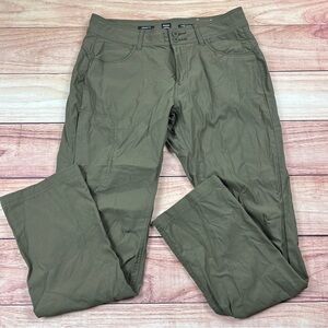 prAna Halle Women’s 8 Reg 32x29 Olive Green Outdoor Hiking Nylon Draw String